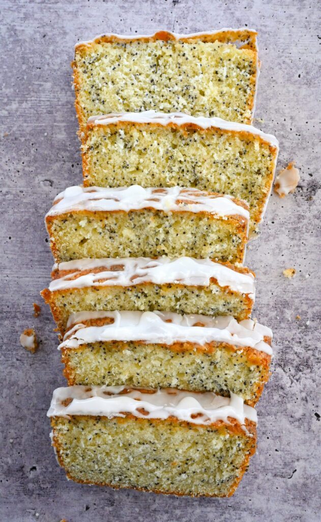 slices of lemon poppy seed cake